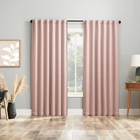 Aria Magnetic Closure Theater Grade 100% Blackout Back Tab Curtain Panel Pair