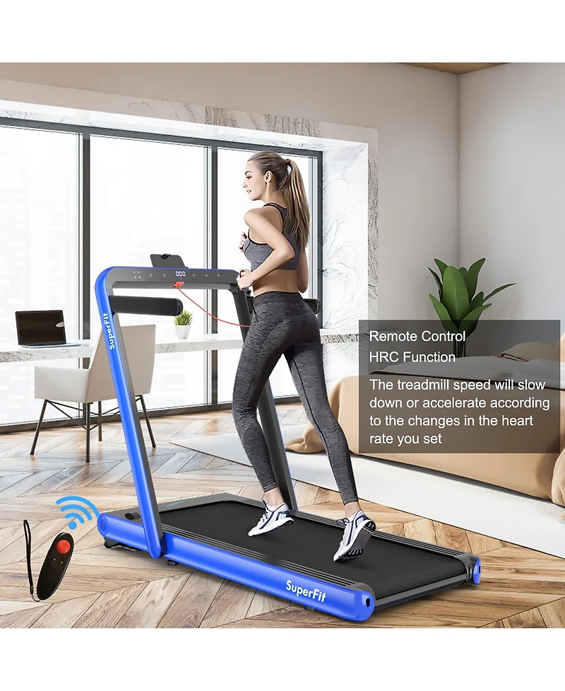 Costway 4.75HP 2 1 Folding Treadmill