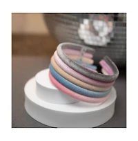 Classic Thin Padded Headband Set - Tan + Purple + Grey