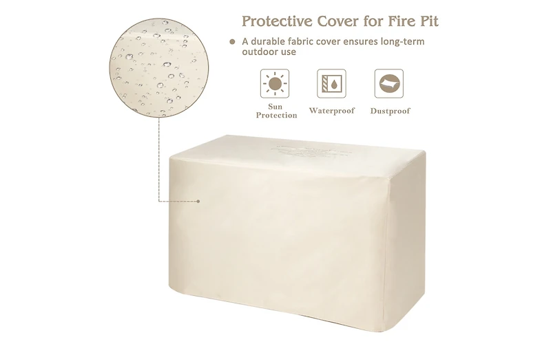 9 Pieces Patio Furniture Set with 42 Inches 60000 Btu Fire Pit