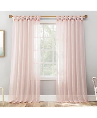 Krista Holiday Twist Tab Sheer Top Curtain Panel