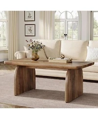 Tribesigns Rectangle Coffee Table 47 Inch Wood Rectangular Living Room Table Farmhouse Accent Center Table Low Cocktail Tea Table