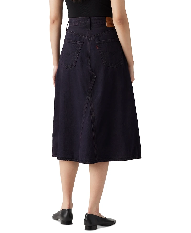 Levi's Women's High Rise A-Line Deconstructed Denim Skirt