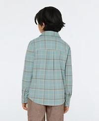 Scotch & Soda Big Boys Yarn Dye Knit Twill Button Up Shirt