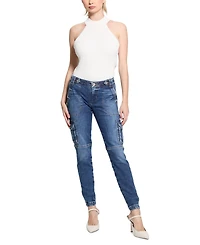 Guess Women's Cadet Mid-Rise Skinny Cargo Jeans