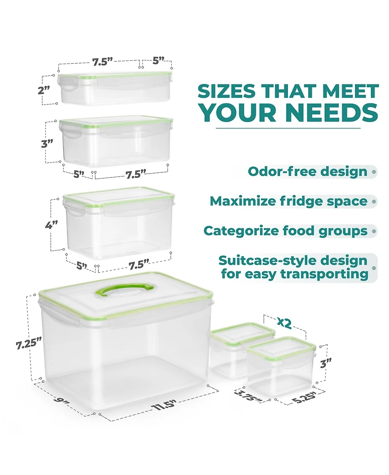 Sorbus 12 Piece Airtight Containers With Snap-on Lids- Bpa Free - For Kitchen, Pantry, Food Storage