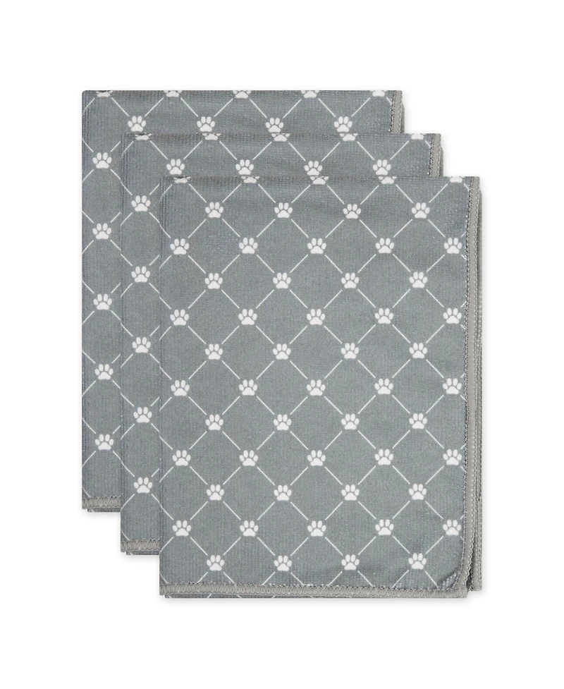 Bone Dry Microfiber Trellis Printed Pet Towel 3 Piece Set