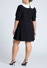 Eloquii Women's Contrast Collar Mini Dress