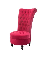 Slickblue Tufted High Back Plush Velvet Upholstered Accent Chair Low Profile and Stylish Design