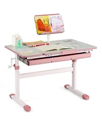 Gouun Height-Adjustable Kids Desk with Tilt Desktop and Book Stand