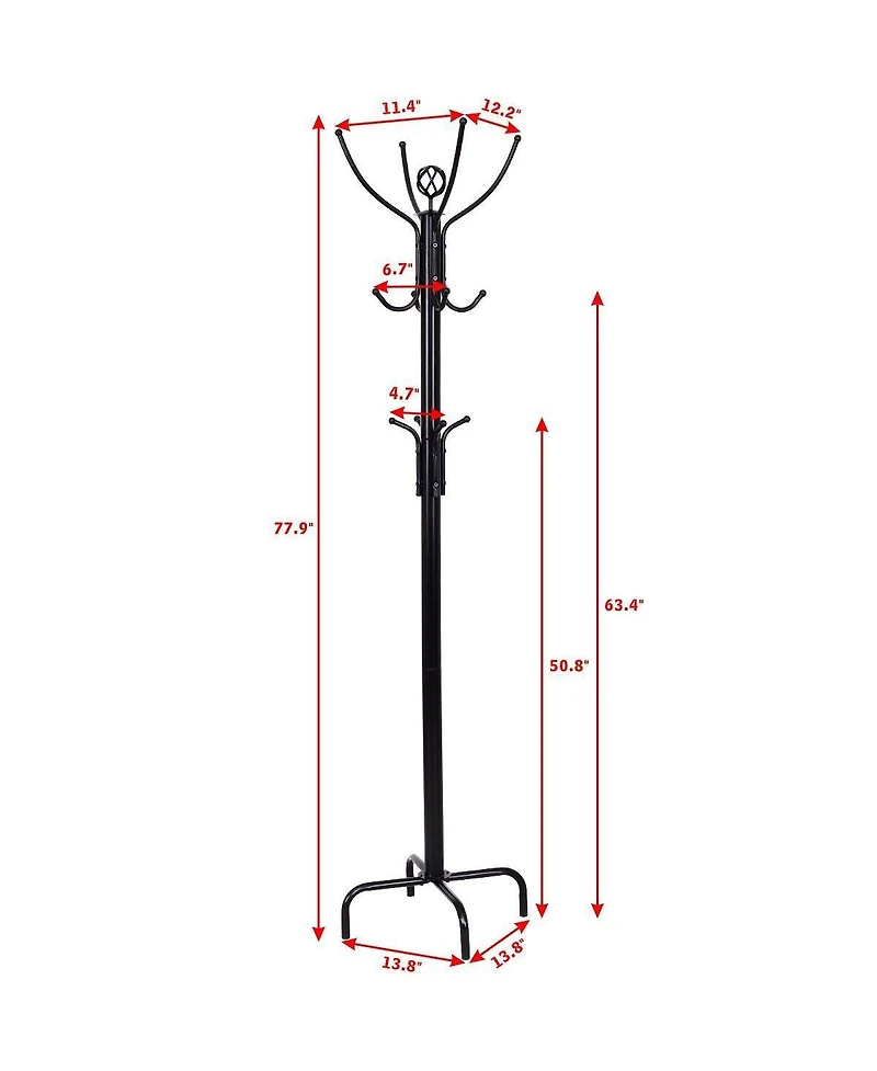 Gouun Metal Coat Rack with 12 Hooks