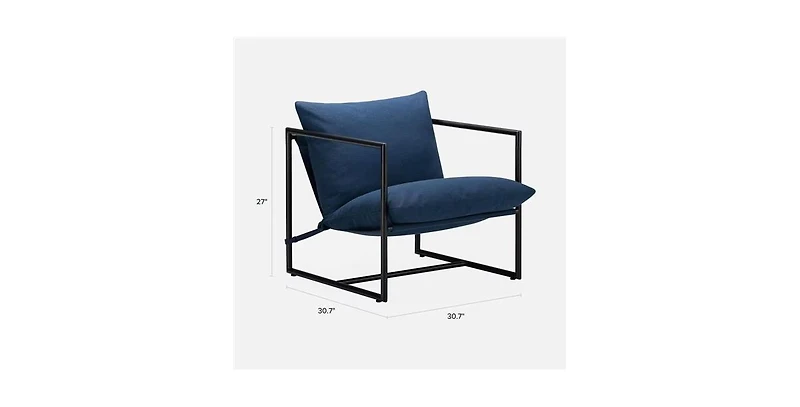 Slickblue Modern Upholstered Accent Chair with Metal Frame