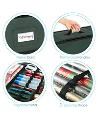 Premium Holiday Gift Wrapping Paper & Accessories Storage Organizer Box - Large