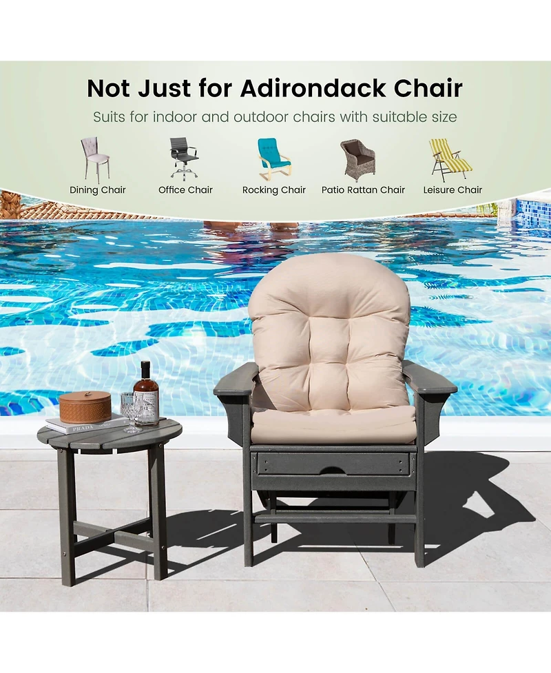 Gouun Patio Adirondack Chair Cushion with Fixing Straps and Seat Pad