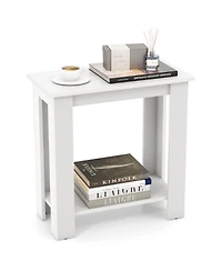 Gouun 2-Tier Modern Compact End Table with Storage Shelf