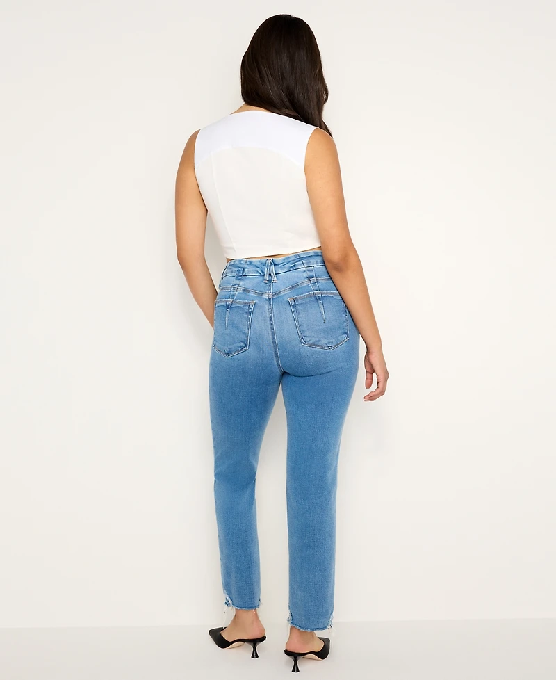 Good American Women's Soft-Tech Legs Straight Jeans