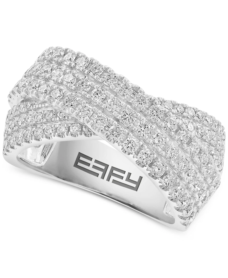 Effy Diamond Crossover Ring (1-1/2 ct. t.w.) in 14k White Gold
