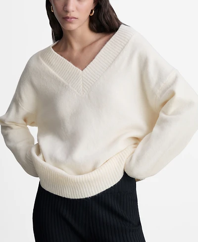 Mango Women's Oversized V-Neck Sweater