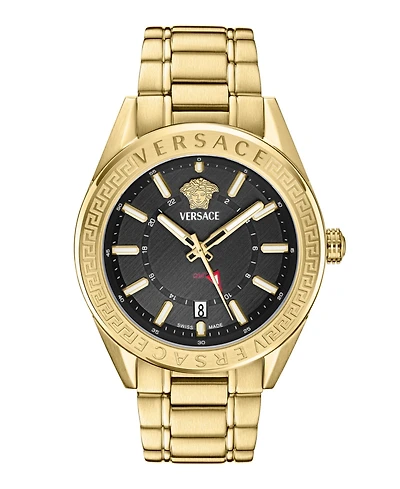 Versace Men's V-Code Ip Yellow Gold Stainless Steel Bracelet Watch, 42mm