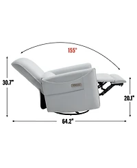 Mondawe Swivel and Rocker Power Recliner Chair, with Usb Type-c Ports