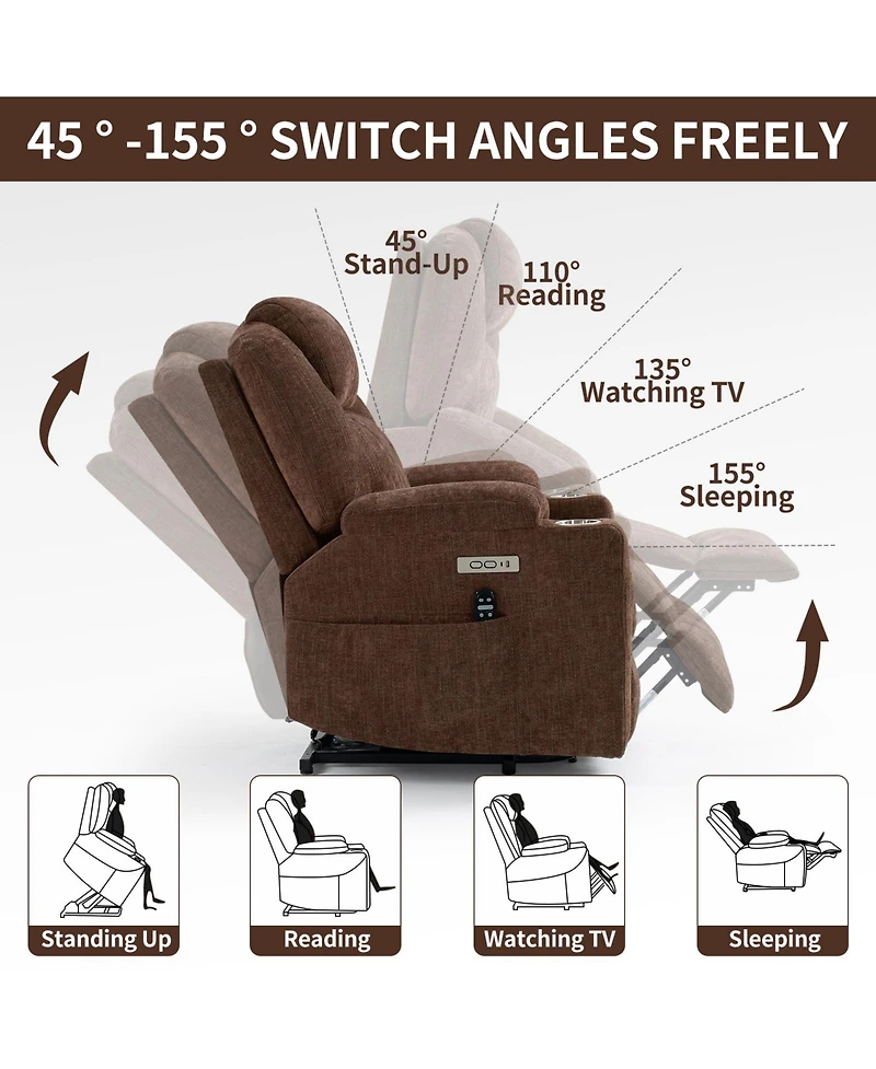 Mondawe Chenille Power Lift Recliner Chair