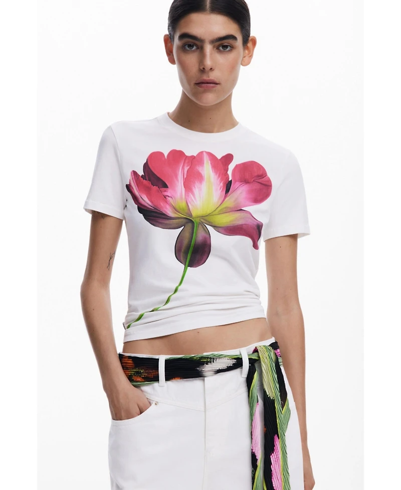 Desigual Women's Large flower T-shirt