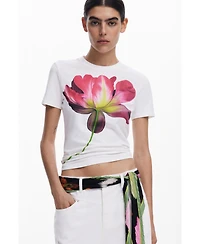 Desigual Women's Large flower T-shirt