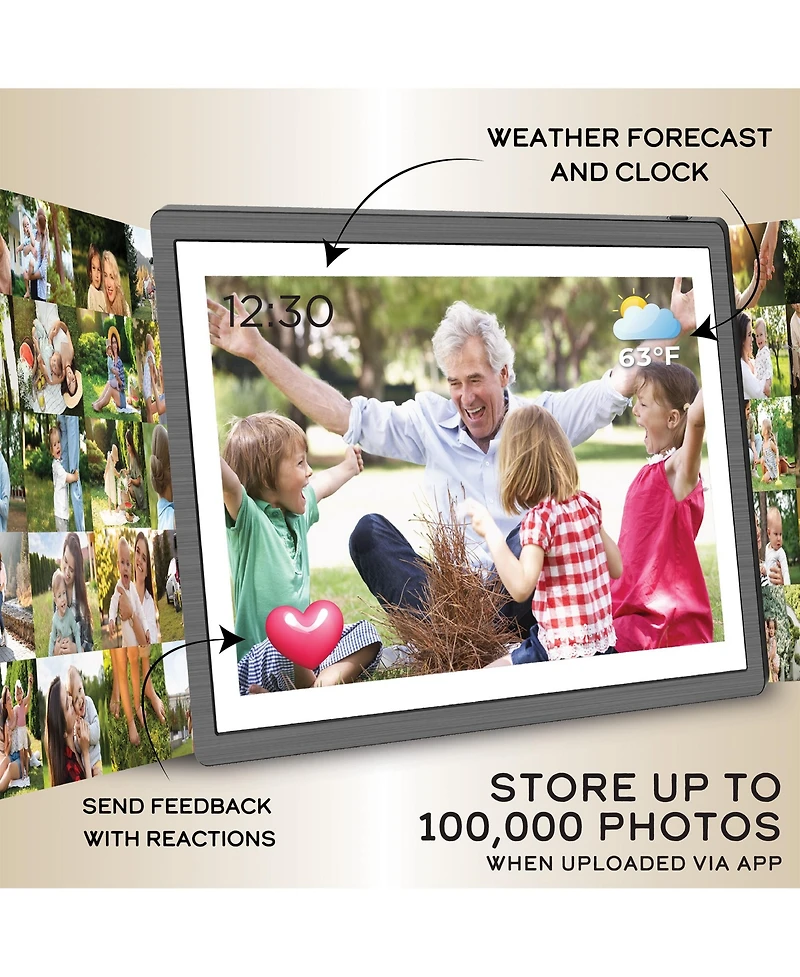 Impecca 15.6” Smart Digital Photo Frame with Wi-Fi, 2GB Ram + 16GB Built-in Storage, Micro Sd Support, Touchscreen Display