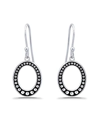 Macy's Oxidized Beaded Oval Fishhook Earrings