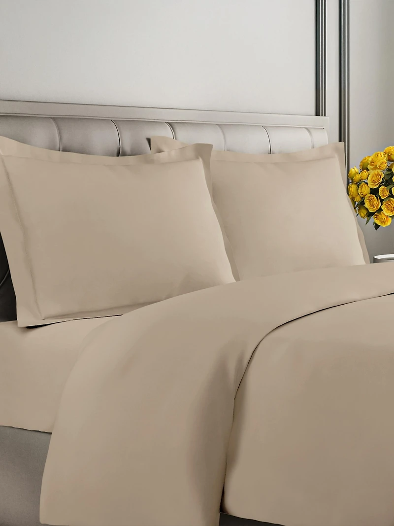 Premium Microfiber Duvet Cover Set - Queen Cream