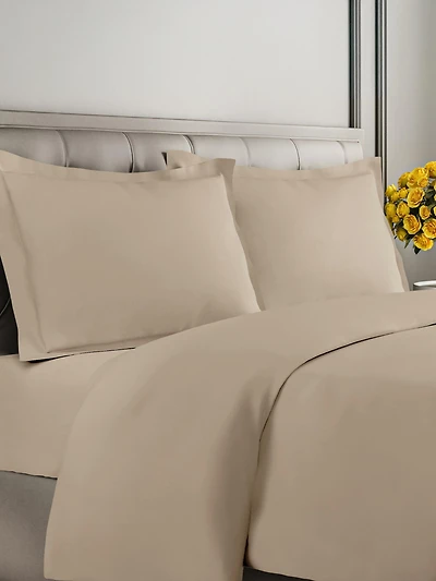 Premium Microfiber Duvet Cover Set - Queen Cream