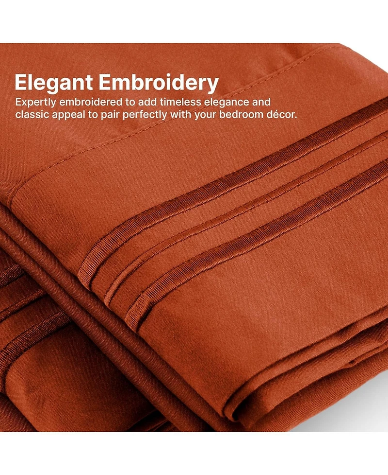 Pillowcase Set of 4 Soft Double Brushed Microfiber