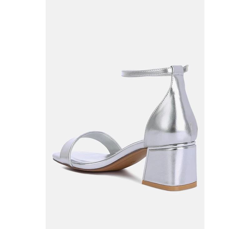 Makena Metallic Block Heel Sandals