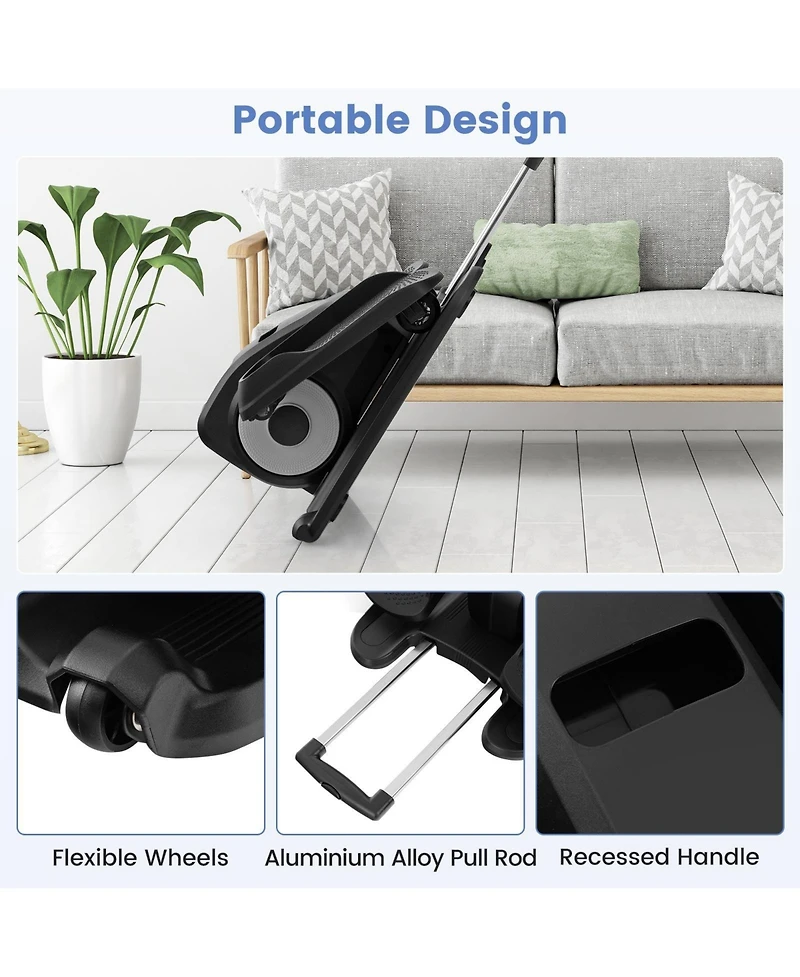 Hongge Under Desk Elliptical Machine with Display Monitor for Home Office