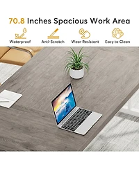 Tribesigns 70.8-Inch Executive Desk, Large Computer Office Desk Workstation, Modern Simple Style Laptop Study Writing Table Business Furniture fo