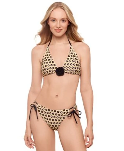 Salt Cove Juniors Rosette Convertible Bikini Top Side Tied Bottoms Exclusively At Macys