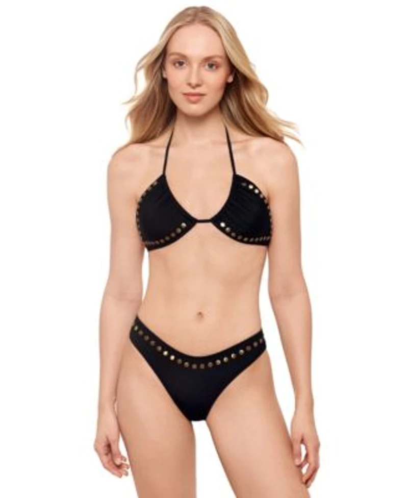 Salt Cove Juniors Studded Convertible Bikini Top Hipster Bottoms Exclusively At Macys