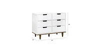 Slickblue Modern Mid-Century Style 6-Drawer Double Dresser