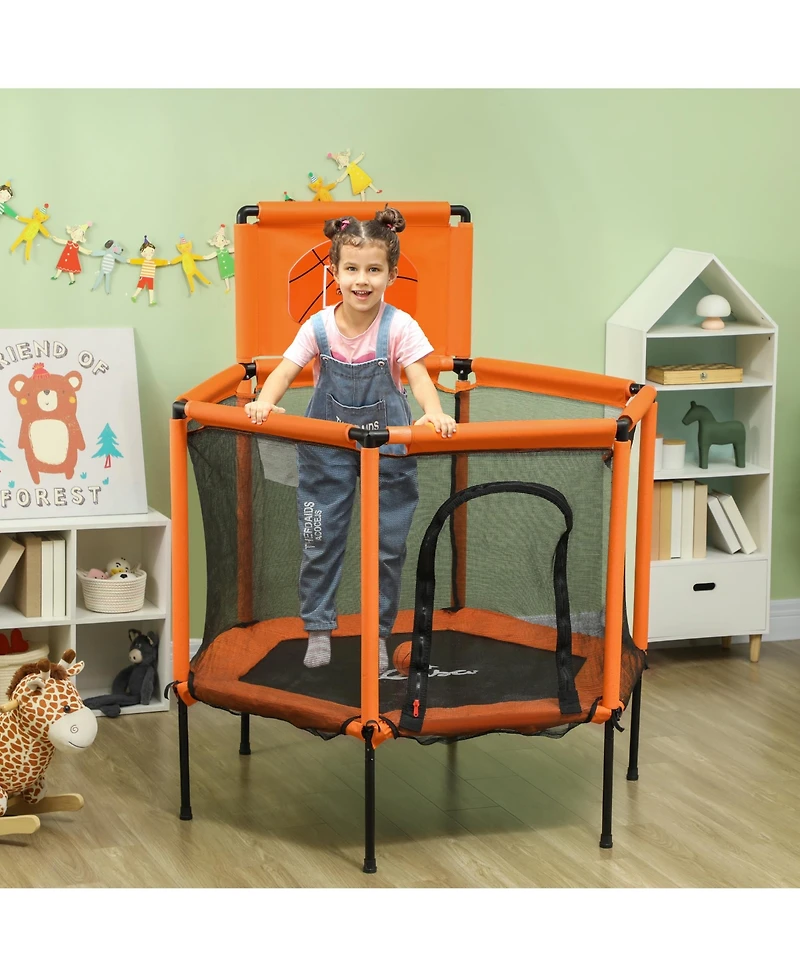 Qaba 48" Trampoline, Toddler Trampoline with Safety Enclosure Net,
