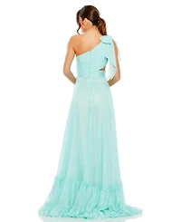 Mac Duggal Women's Tiered One Shoulder Ruched Gown