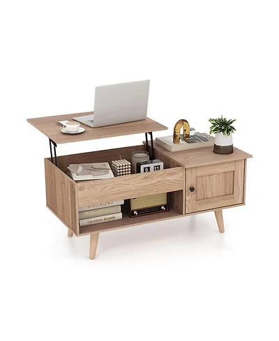 Gouun Lift Top Table with Storage and Hidden Compartment