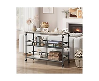 gaomon Console Table, 3-Tier Sofa Tables Narrow Entryway Table with Storage, 43" Behind Couch Table Industrial Hallway Table Home Furniture for Living
