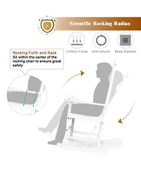 Gymax Wooden Rocking Chair Porch Rocker High Back Garden Seat