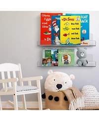 Sorbus 6 Pack Acrylic Wall Ledge Floating Shelf Rack Organizer - Perfect for Displaying books, decor, kitchen organization and more