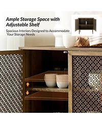 Hulala Home Giovanna Modern 32"Tall 2-Door Accent Cabinet with Adjustable Feet