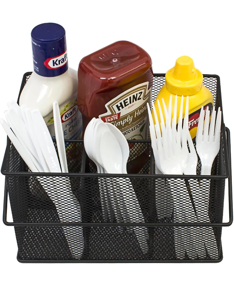 Sorbus Mesh Utensil Caddy - Organize & Serve in Style! Perfect for Kitchen, Parties, and More. Multi-purpose with Compartments & Sturdy Handle
