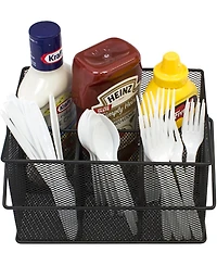 Sorbus Mesh Utensil Caddy - Organize & Serve in Style! Perfect for Kitchen, Parties, and More. Multi-purpose with Compartments & Sturdy Handle