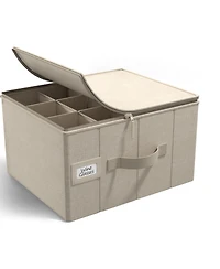 Sorbus Stemware Storage Case - with Hard Shell, Dividers and Handle - Stemware Storage Containers Holds 12
