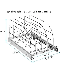 Florida Brands Bakeware Pull Out Organizer for Cookie Sheet, Cutting Board, Bakeware, and Tray 12.5 x 21 In