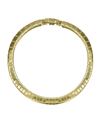 14k Gold Plated Flattened Bar Herringbone Necklace